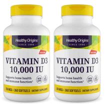 2x Vitamina D3 10 000 IU 360 Softgels 250mcg Healthy Origins 2x Vitamina D3 10 000 IU 360 Softgels 250mcg Healthy Origins