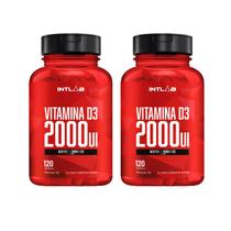 2x Vitamina D3 2000ui (120 cápsulas) - Intlab 120 cápsulas