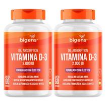 2x Vitamina D3 2000ui Com Tcm 400mg Bigens 60 Capsulas