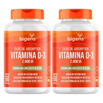 2x Vitamina D3 2000ui Óleo de Oliva Bigens 60 Capsulas 2x Vitamina D3 2000ui Óleo de Oliva Bigens 60 Capsulas