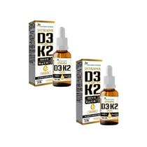 2x Vitamina D3 2000ui + Vit K2 Em Gotas 20ml Flora Nativa