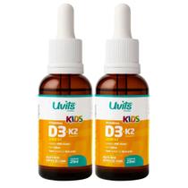 2x Vitamina D3 + K2 Kids em Gotas 20ml - Uvits