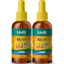 2x Vitamina D3 + K2 Kids em Gotas 20ml - Uvits