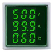 2X Voltímetro Amperímetro Frequencímetro Painel Embutir 22Mm