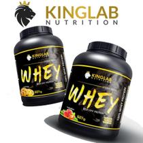 2x whey 100% concentrado 900g - kinglab nutrition
