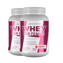2x whey for femme + colageno hidrolisado 900g morango hf suplementos 2x whey for femme + colageno hidrolisado 900g morango hf suplementos