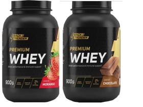 2x whey Premium 900g cada pote sabor diversos