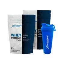 2X Whey Protein 100% 2,1kg (4,2kg) Healthtime + Coqueteleira Shaker 700ml