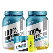 2x Whey Protein 100% Concentrado (900g) Shark Pro + Creatina Monohidratada 300g + Coqueteleira Cor Sortida 700 ml