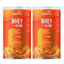 2x Whey Protein 3W Blend Clean Bigens Doce de Leite 450g -