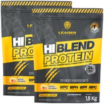 2x Whey Protein Hi-Blend 1,8kg Leader Nutrition - Morango com Banana