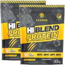 2x Whey Protein Hi-Blend 900g Leader Nutrition - Leite Cremoso