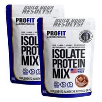 2x Whey Protein Isolado Mix Refil 900g - Profit - Chocolate ao Leite