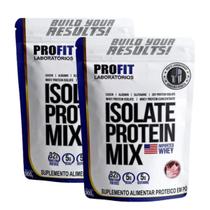 2x Whey Protein Isolado Mix Refil Morango Profit 900g