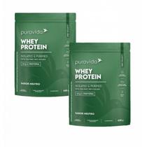 2x Whey Protein Isolado- Sabor Neutro- 450g- PuraVida