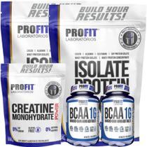2x Whey Protein Isolate 900g + 2x Bcaa 1G 60 Tablets + 1x Creatina Power Monohidratada 300g - Profit