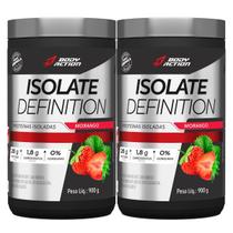 2x Whey Protein Isolate Definition Body Action Morango 900g -