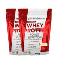 2x whey protein power nutrition 900g mousse maracujá hf suple