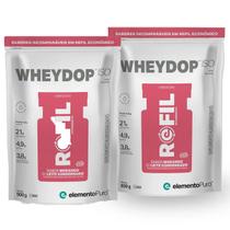 2x Wheydop Iso Morango Com Leite Condensado Refil 900g Elemento Puro