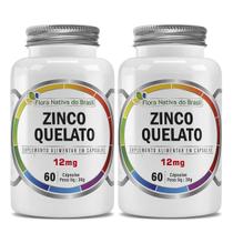 2x Zinco Quelato 12mg 60 Capsulas - Flora Nativa do Brasil