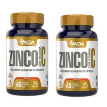 2x Zinco Vitamina C 120 cápsulas Alta Concentração Puro Natural Suplemento Pele Comprimidos Mineral
