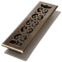 2x12 Floor Register Decor Grates Antique Brass Scroll