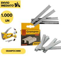 3.000 Un Grampo Reforçado 8 MM Para Grampeador Tapeceiro Estofado Madeira Galvanizado Profissional