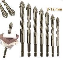 3-12mm 7 Pçs/set Broca De Dente De Serra De Quatro Flautas Para Telha De Vidro Concreto Metal Alto - PINTUDY