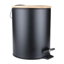 3/5L De madeira flip step lixo pode lixo lixo recipiente de lixo organizador para escritório de cozinha do banheiro - B