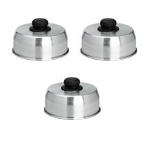 3 Abafador De Hamburguer Tampa Para Chapa Lanche Lanchonete