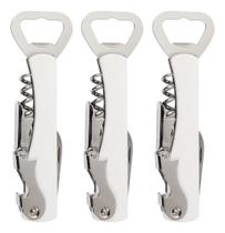 3 Abridores Saca Rolha Canivete Profissional Gourmet Mix Cor Branco
