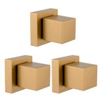 3 Acabamento Quadrado Registro Padrão Deca Metal Potenza - Fosco - Fosco - Dourado
