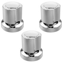 3 Acabamento Registro C40 Metal Cromado Base Padrão Deca 16 Estrias Compatível Pressão Gaveta Geral