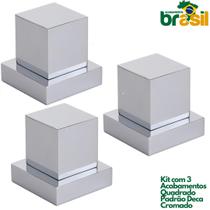 3 Acabamentos De Registro de Metal quadrado c80 cromado Deca semelhante