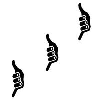 3 Adesivo Hang Loose 10 cm x 5 cm - Preto