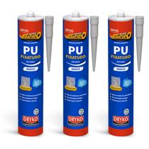3 Adesivo Selante Pu 360g Fixa Tudo Branco Cola Metal Mármore Vidro Azulejo Granito Concreto Gesso