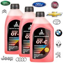 3 Aditivo Radiador Orgânico Original Tirreno OT-C Laranja Pronto Uso Aprovado GM Fiat Jeep BMW Ford Toyota Motor Alumínio