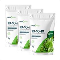 3 Adubo 10-10-10 Fertilizante Mineiral Misto - 1kg Maxgreen
