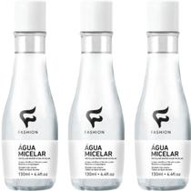 3 Água Micelar Fashion Cosméticos Limpa, Tonifica e Hidrata a Pele e Remove a Maquiagem Frasco 130ml