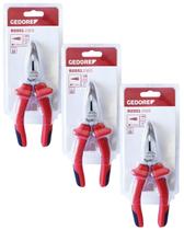 3 Alicates Telefone Bico Curvo 165mm Gedore Red