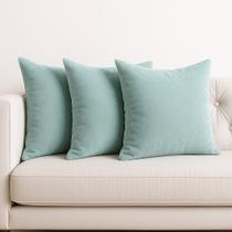 3 Almofadas Cheia Veludo Sala Sofa Quarto Decorativa 45x45 Azul Royal