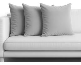 3 Almofadas Cheia Veludo Suede Sofa Decorativa 45x45 Cinza