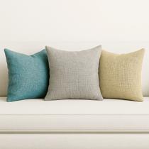 3 Almofadas Cheias Linho Luxo Sofa Decorativa 45x45 Cinza