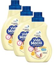 3 Amaciante Diluido Vida Macia Glicerina e Camomlla 500ml