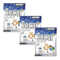 3 Antimofo Closet Secar Kids 250g Desumidificador Fungos Bactérias Mofo Mau Cheiro Bolor Umidade Lugares Fechado Prático De Usar Proteção Para Tecidos