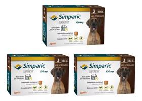 3 Antipulgas E Carrapatos Simparic 120Mg Cães 40,1 A 60Kg