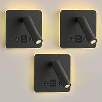 3 Arandela De Parede Leitura Direcionável Led Usb E UsbC Bet84