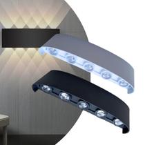 3 Arandelas Meia Lua De Sobrepor LED 10W Bivolt IP65 Luz Branco Quente Com 10 Fachos Com Direção Cima E Baixo