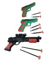 3 Arminhas De Brinquedo Pistolas De Dardos Soft Gun Kid Preto 3 Arminhas De Brinquedo Pistolas De Dardos Soft Gun Kid Preto