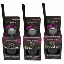 3 Aromatizador Ambiente Chá Branco Orquídeas Ameixa Difusor Cheiroso Perfume Casa 250ml - Envio Já Cor:Orquídea Negra